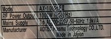 ADTEC PLASMA TECHNOLOGY  AX-1000 III